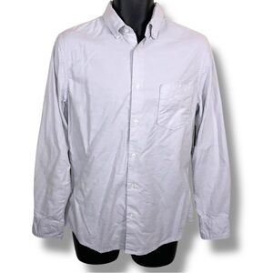 New Medium 14th And Union Men’s Light Grey Button Up Shirt Long Sleeve Trim Fit